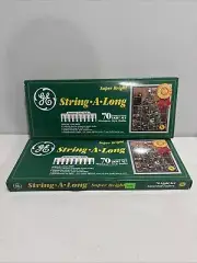 2 Sets GE Super Bright STRING-A-LONG 70 Light Set Miniature Style Clear - NOS