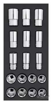 Ampro 1/2" Drive Metric & Imperial Jumbo Socket Set 17 Piece T45522