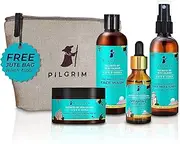 Pilgrim Korean Beauty Flawless Skin Face Care Kit With Vitamin C Night Serum & Jute Kit Bag | Daily Face Wash 100 ml, Refreshing Face Mist & Toner 100 ml, Brightening Day Cream SPF50 100 gm
