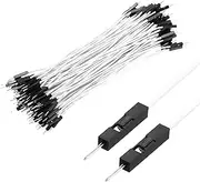 uxcell Male to Male 1Pin Breadboard Jumper Wire 2.54mm Pitch Ribbon Cable 15cm Long Electronics Breadboard Ribbon Cables for Breadboard Electronic Projects Pack of 100,White