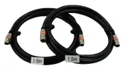 2x 1.5m RG6 Quad Shield F-Type Coax Cable Digital TV Foxtel Telstra Optus NBN