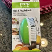 Fruit and Veggie Brush, Green, Prep Solutions Stiff / Soft Bristles NEW in PKG