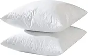 basic home 24x24 Euro Throw Pillow Inserts-Down Feather Pillow Inserts-Cotton Fabric-Set of 2-White.