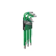 9 Pcs of Chicane Torx Hex Key Wrench Set - S2 Chrome Plated Powder Coated Steel