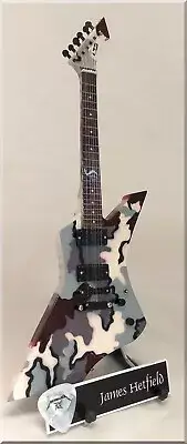 JAMES HETFIELD Miniature Guitar METALLICA Snakebyte Camo w/ Guitar Pick