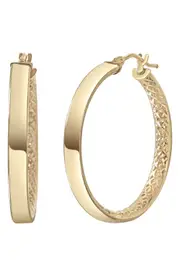 Bony Levy 14K Gold Faceted Inside Out Hoop Earrings in 14K Yellow Gold at Nordstrom One Size