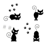 在飛比找蝦皮購物優惠-現貨 台灣賣家 水晶印章 黑貓 貓咪 貓掌 透明印章 矽膠印