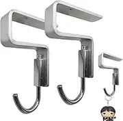 FmtwPhn Bag Holder for Desk,Desk Backpack Storage Hanger - 2X Moveable Desk Bag Hooks, Compact Desk Mount Bag Holder for Classroom, Home