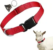 Goat Collar,Adjustable Nylon Pet Collar - Loud Grazing Bell, Anti-Lost Design Livestock Accessories for Pet Goat Cow Sheep