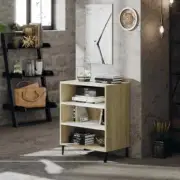 NNEVL Sideboard White and Sonoma Oak 57x35x70 cm Chipboard