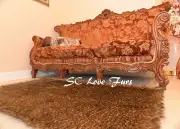 Medium Wolf Furs Plush Thick Grizzly Rectangle Bear Rug Faux Fur Area Throw Rug