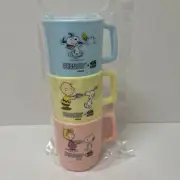 New Kura Sushi x Peanuts Snoopy Stackable Plastic Mugs Cups Very Limited Edition