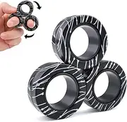 ASIOWELY Magnetic Rings ADHD Toy Fidget Toys Set, 3 Pieces Easter Adults for Anti-Stress Spinner Finger Ring for Children Teenagers Gifts for 8+ Year Old Boys