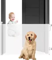 Retractable Baby Safety Gate,Portable Mesh Baby Gate/Dog Gate, Dog Gate Door Ext