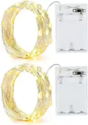 2PACK 2M Fairy Lights with Timer 20 Leds Small Fairy Lights Battery Waterproof B