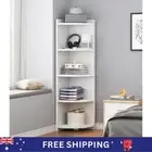 5-Tier Corner Shelf White Furniture Display Storage Bookshelf Organiser Cabinet