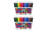 2x 20pc Texta The Original Smart Cone Tip Markers Water Based Kids Drawing Pens