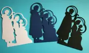5 HOLY FAMILY cardstock paper die cut embellishments scrapbook / card making