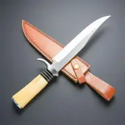 Rare!! Handmade Full Tang D2 Vokal Bowie Knife Bone Handle Free Leather Sheath.