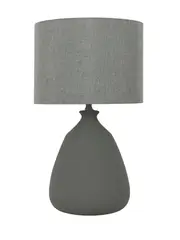 Arden 1 Light Table Lamp in Grey with Grey Shade