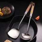 Wood Handle Cooking Shovel Long Handle Rice Spoon Ladle Restaurant