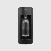 MySoda Glassy Smart Sparkling Water Maker w/Plastic Bottle & Glass Bottle- BLACK