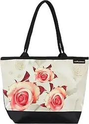 [VON LILIENFELD] Handbag Flowers Roses Design Shopper Dimensions L42 x H30 x D15 cm Beach Bag Handbag Office, multicoloured