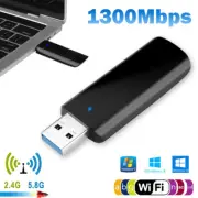 1300Mbps Bluetooth 5.0+EDR Dual Band USB 3.0 WiFi Adapter for Desktop/Mac/Laptop