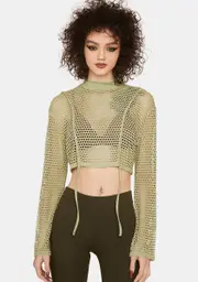 Never Basic Fishnet Crop Top