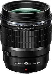 Olympus V311090BU000 M.Zuiko Digital ED 45mm F1.2 PRO Lens, for Micro Four Thirds Cameras Black