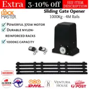 Lock Master Automatic Sliding Gate Opener Electric Motor 1000KG 4M Rails Remote