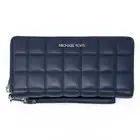 Michael Kors Women's Large Quilted Vegan Leather Zip Around Continental Wallet