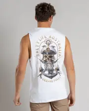 [Salty Life] Salty Life Men's Pillager Muscle Tank Top in White Size Large L White