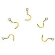 5 X Gold Cone Nose Studs 2mm