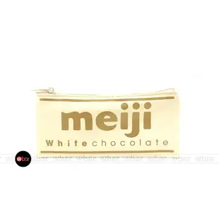 wbar☆日本限定meiji明治白巧克力造型皮革收納包 鉛筆袋 小物包 零錢包 筆刷包 化妝包 鑰匙包 口紅包