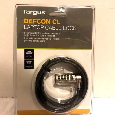 Targus Defcon CL Laptop Computer Security Cable Lock Combination New Sealed