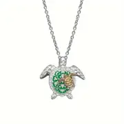 Green Turtle Opal Pendant Necklace Cute Sea Animal Mama Mothers Day Daughter Mom