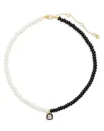 kate spade new york Framed Square Cubic Zirconia Mixed Bead Pendant Necklace, 16-19