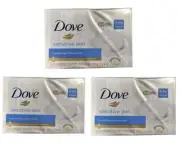 3 X Dove Sensitive Skin Hypoallergenic Beauty Bar Soap 4 X 90g (12 Bars)