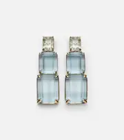[Mateo] Mateo Arithmetic Composition 14kt gold drop earrings with topaz One Size blue