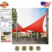 Durable 10' x 10' Red Triangle Sun Shade Sail - Perfect for Patios & Weddings