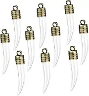 CORHAD 10pcs Mini Glass Wish Bottles Clear Chili Shaped Jars with Caps for Potpourri Decorations Crafts and Glass