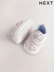 Pink Floral Touch Fasten Baby Trainers (0-24mths) (E66641) | $15