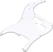 Luwecf Guitar Pickguard Bass Pick Guard Repair Sturdy Fashion Practical Lightweight with Pickup Hole Replacement Scratch Plate, White
