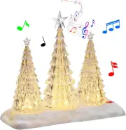 Tabletop Christmas Tree with Light and Music - Battery Operated Crystal Clear Ac