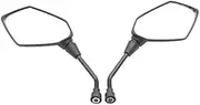 jingfei Universal 2Pcs Motorcycle Big Size Rear Mirror Black Motorcycle Motorbike Chrome Scooter Rearview Rear Side Mirror 8Mm