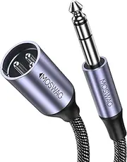 MOSWAG 1/4 to XLR Male Cable, XLR Male to 6.35mm Male Cord, Braid Cable of Microphone 6.35mm to XLR for Audio Sound, Microphone, Mixers, Amplifiers, Speakers, Audio Interfaces, Headphones (1M)