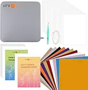 HTVRONT Auto Heat Press Accessories - 52 Pcs Supplies Kit for Auto Machine, All-in-One Starter Kit for Cricut Easy Press, Includes Transfer Material & Tools