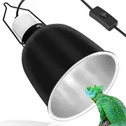 Reptile Lamp Fixture, 5.5inch Deep Dome Lamp Cap Lamp Fixture Optical Reflection Cover for Reptile Glass Terrariums fit UVB UVA Bulb, Basking Heat Bulb, Ceramic Heat Emitter
