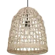 PROGRESS LIGHTING Jocassee 1-Light Matte Black Pendant with Rattan Shade